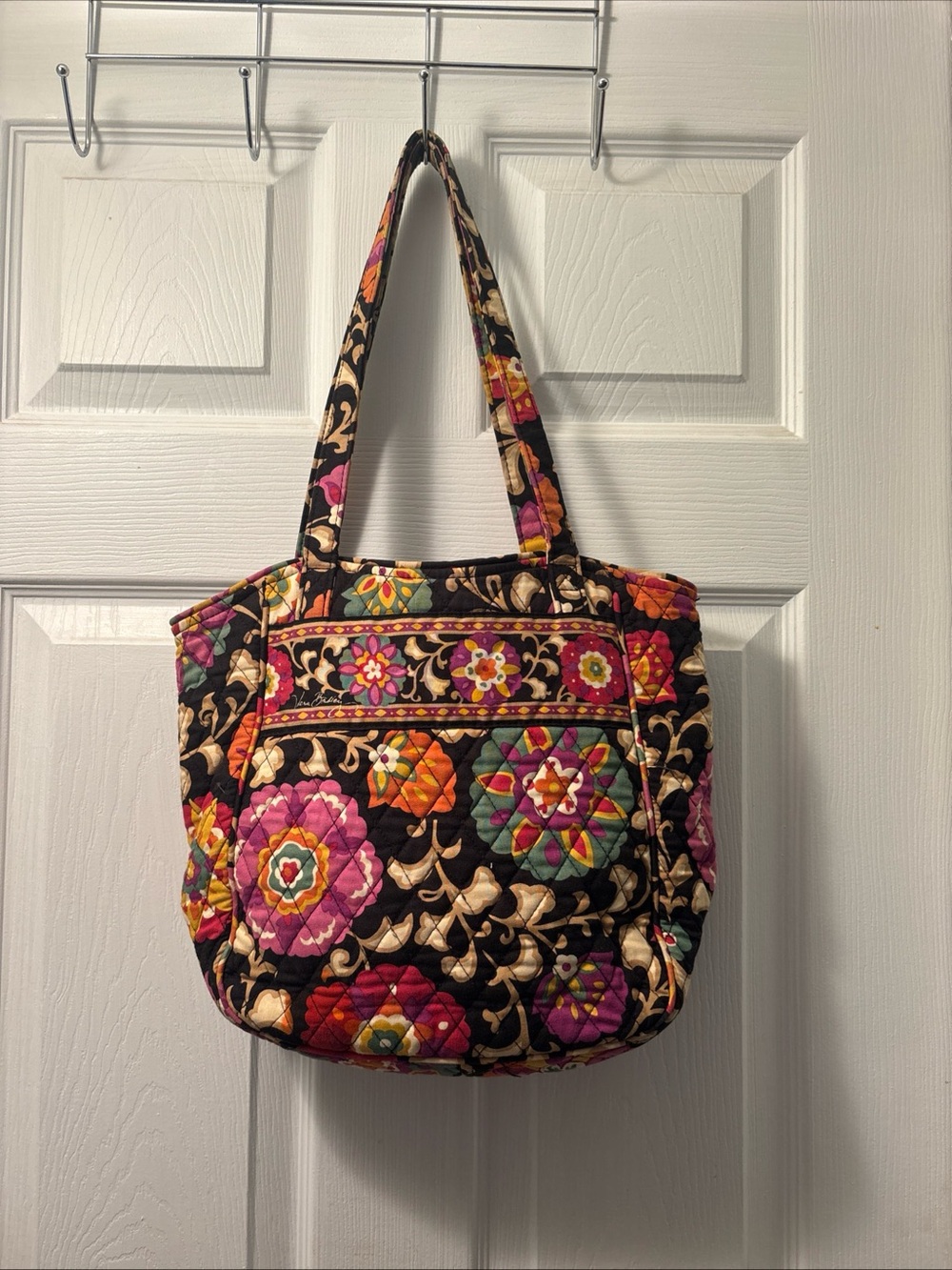 Vera Bradley Suzani Retired Pattern Quilted Shoulder Tote Bag Paisley Flowers